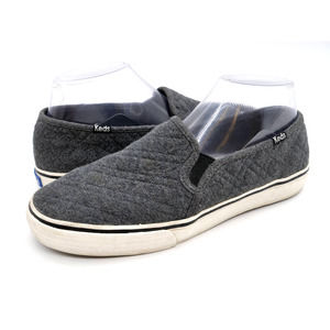 Keds Slip On Shoes Womens 8.5 Gray Wool Casual Quilted Sneakers Flat Loafer